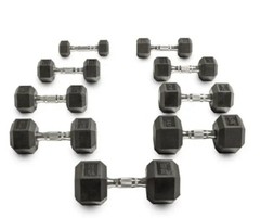 Fierce Strength Dumbbell set (Pair of 2) 25lb Rubber Hex.