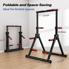 DOBESTS Power Tower Pull Up Bar Free Standing, Adjustable Foldable Pull Up St…