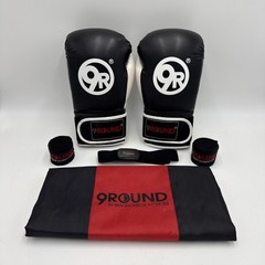 Used 9Round 30 Minute Kickbox Fitness-Gloves, Wraps(2), Pulse Tracker and Bag