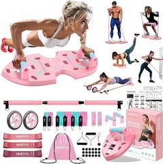 Portable Home Gym System with Multifunction Push Up Board and Accessories
