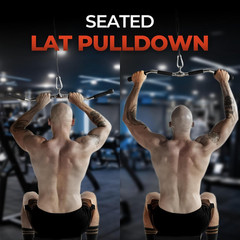 Neutral Grip LAT Pull Down Bar with Range of Motion Cable Attachments