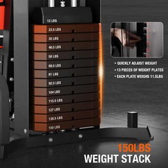 Home Gym150LBS Weight Stack fly machine Lat pulldown preacher curl All-In-One