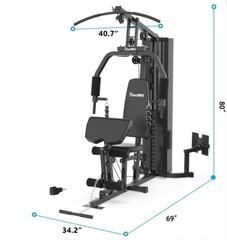 Multifunctional Home Gym Equipment Full Body Workout Station with Pulley System