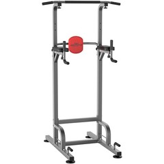 Power Tower Pull Up Bar Station Workout Dip Station for Home Gym Silver