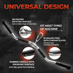 Neutral Grip LAT Pull Down Bar with Range of Motion Cable Attachments