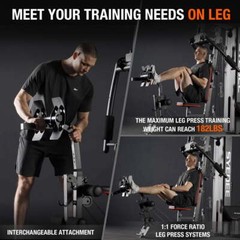 Home Gym150LBS Weight Stack fly machine Lat pulldown preacher curl All-In-One