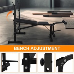 Bench Press Set Squat Rack Weightlifting Adjustable Home Gym Strength