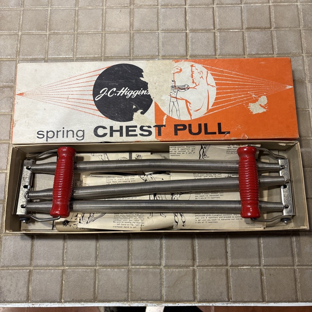 Vtg J.C. Higgins Spring Chest Pull Sears Exercise Physical Original Package USA