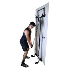 Tower 200 Door Gym Full Body Fitness System + Straight Bar, DVD, Chart