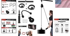 Portable Fitness Cable Machine with Detachable Handles^