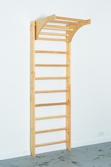 Wooden Wall Stall Bars with Adjustable Pull up Bar – Suitable for Home, School
