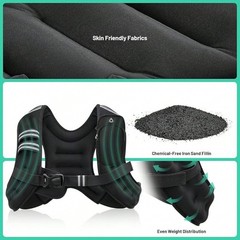 Weighted Vest 12/16/20 LBS with Reflective Stripes, Exercise & Strength Training