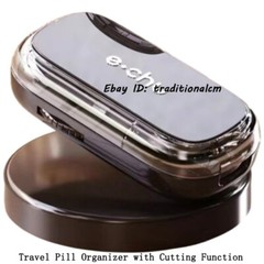 Portable Pill Cutter – 2/4 Split Large Capacity Adjustable Easy Clean Baby-Safe