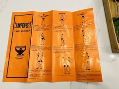 Vtg Champion Belt Home Training Set Gym Equipment Chest Pull Grips Jump Rope NIB
