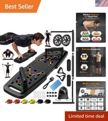 Push Up Board,Home Gym,Portable Exercise Equipment,Pilates Bar and 20 Fitness…