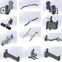 Multi-Station Adjustable Gym Smith Machine Lat Pulldown Black/Silver