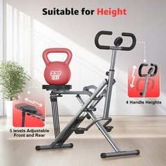 Foldable Squat Assist Trainer Home Gym Glute Machine 330lbs Cap Adjustable 4-Ban
