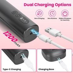 2-in-1 Electric Nail Sander Pen 3000mAh for Dead Skin Cracked Heels Home Salon