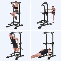 Power Tower Adjustable Height Pull Up & Dip Station Multi-Function Home Strength