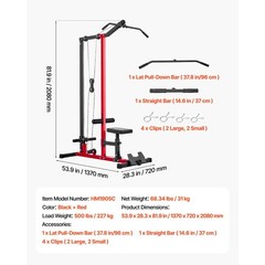 LAT Pull Down Machine, 2 – in – 1 Row Cable Machine, Cable Machines Home Gym