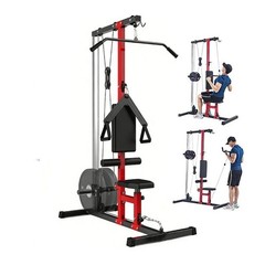 Pull Down & Low Row Cable Machine Home LAT Pulley System for Full Body Workout