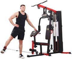 LX750 Multifunctional Full Home Gym System Workout Station with 122.5 Lbs Weight