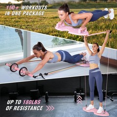 Portable Home Gym System with Multifunction Push Up Board and Accessories