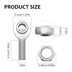 2Pcs 5/8 inch Heim Joints Rod End Kit, .625″ Chromoly Heim Joints Panhard Rod