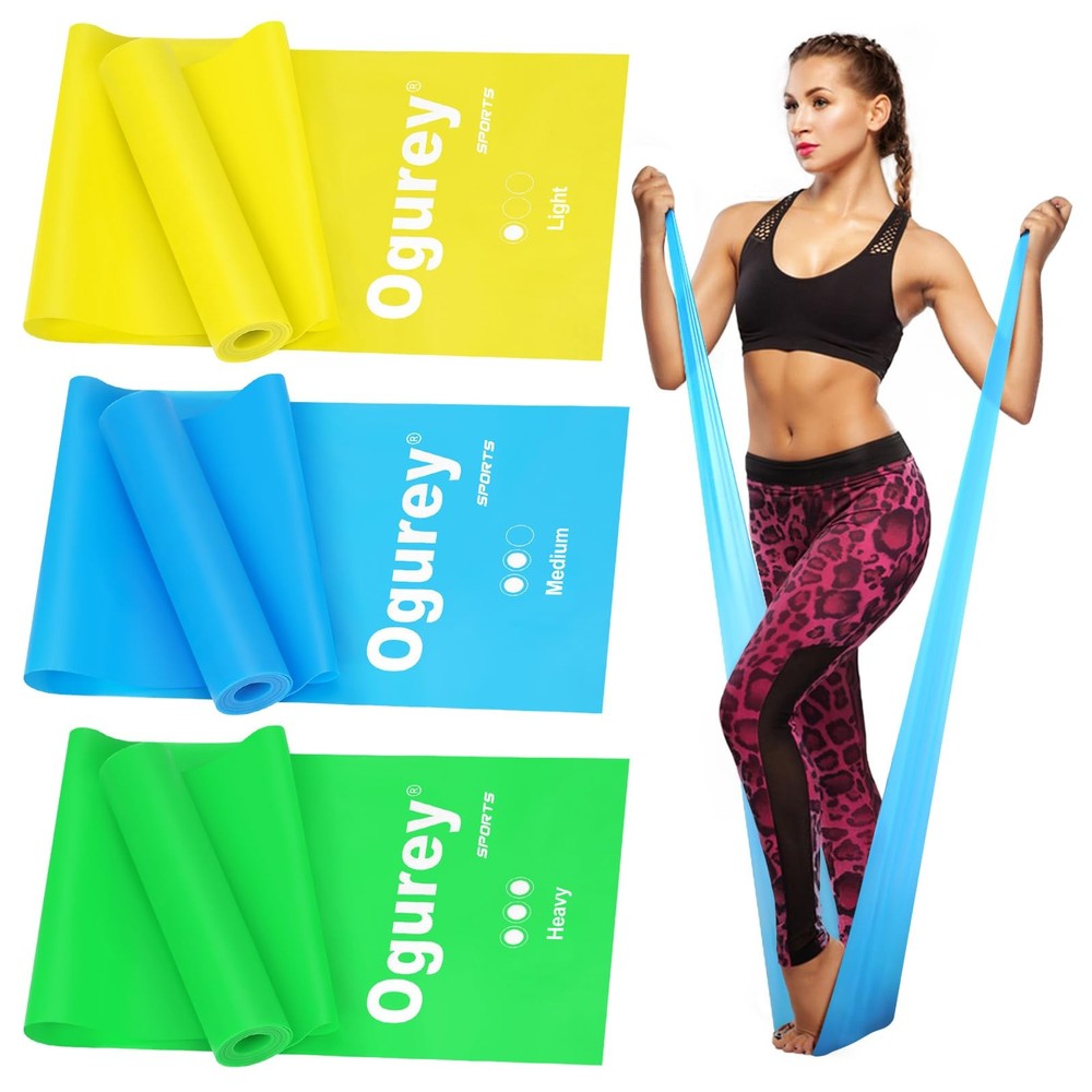 Resistance Bands, Professional Exercise 59″, Yellow, Blue, Green