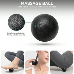 6pcs Foam Roller Set – Deep Tissue Massage Roller, Ball & Stretching Strap