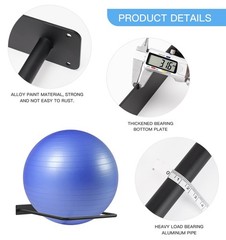 Large Stability Ball Wall Rack – Yoga Ball Storage Rack for Studio, Gym or Ho…