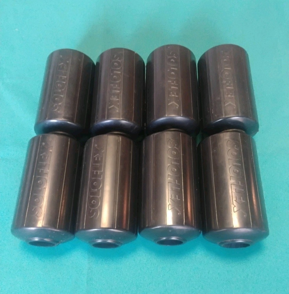 Soloflex Roller Pads Set of 8 Rubber Foam Black Vintage Replacement