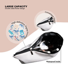 Smile Dental Care Makeup Bag, Cute Tooth & Bow Cosmetic Pouch for Dental Assista