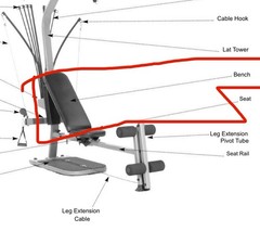 SCHWINN BOWFLEX Bench Back Rest Replacement Part OEM Excellent Shape