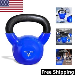 Effortless Control – 15 LB Vinyl Coated Cast Iron Kettlebell for Fitness Gains