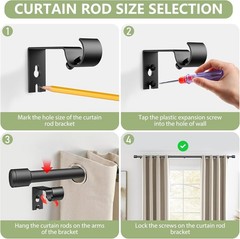 5/8” Diameter Curtain Rods 30-90 Inch, for 30-84 Inch Windows, Adjustable