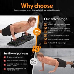 Versatile Push Up Board with Resistance Bands & Ab Roller for Total Body Fitness