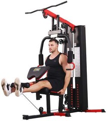 Multifunctional Full Home Gym System Workout Station with 122.5 Lbs Weight Stack