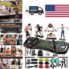 Multi Functional Fitness Board with Push Up Angles and Resistance Bands Included