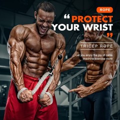 HPYGN Tricep Rope, Press Down Cable Machine Attachment Set, LAT Pulldown Atta…