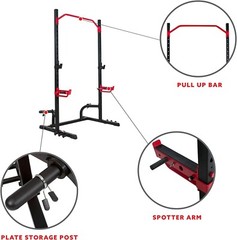 Complete Strength Training Set: Durable Power Rack, Pull-Up Bar & Safety Arms