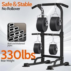 Power Tower Pull Up Dip Station Adjustable Height Multifunctional Home Streng…