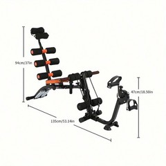6-in-1 Home Sit Up Machine – Multifunctional Ab & Leg Trainer with Bicycle Pedal