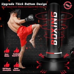 Freestanding Punching Bag for Adult Teens, 70″ Heavy Punching Bag with Boxing…
