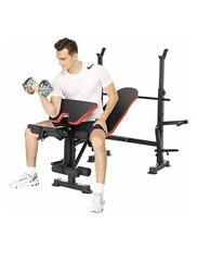 Foldable Adjustable Incline Decline Bench With Rack Leg Developer NEW