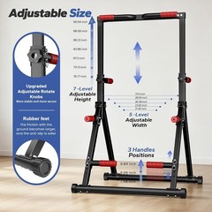 DOBESTS Power Tower Pull Up Bar Free Standing, Adjustable Foldable Pull Up St…