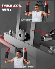 Multifunctional Home Gym Equipment Body Workout Station with Pulley System 400lb