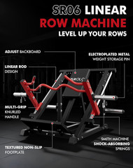 Mikolo Linear Row Machine, Back Workout Machine for Home Gym, Plate-Loaded Back