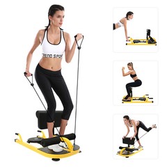 Adjustable Deep Sissy Squat Bench U-Shape Hip Thrust Sit-Up Station Yellow