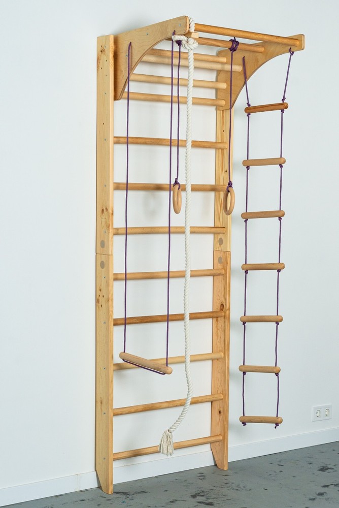 Wooden playground for home-Kids and adults wooden sport ladder with Swing set